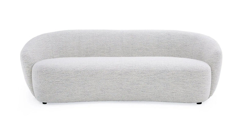 90" Off White Fabric Sofa With Black Legs Homeroots Living Room