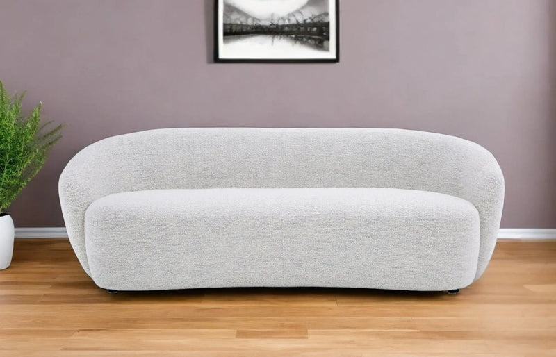 90" Off White Fabric Sofa With Black Legs Homeroots Living Room