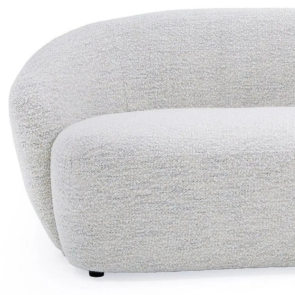 90" Off White Fabric Sofa With Black Legs Homeroots Living Room