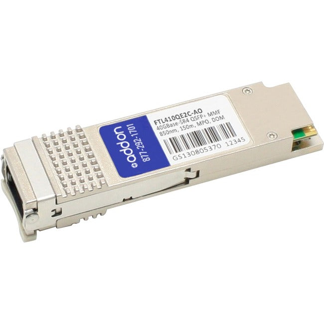 AddOn Finisar FTL410QE2C Compatible TAA Compliant 40GBase-SR4 QSFP+ Transceiver (MMF, 850nm, 150m, MPO, DOM) AddOn