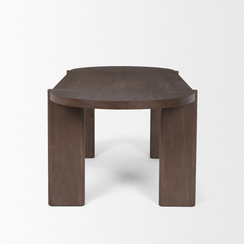 91" Brown Solid Wood Oval Dining Table Homeroots Kitchen & Dining