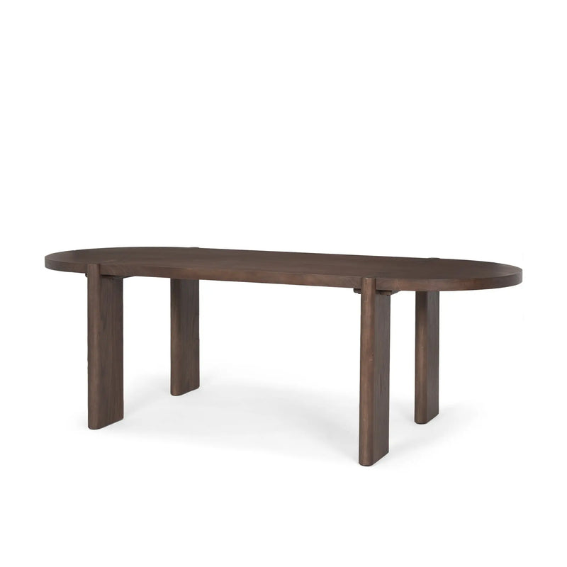 91" Brown Solid Wood Oval Dining Table Homeroots Kitchen & Dining