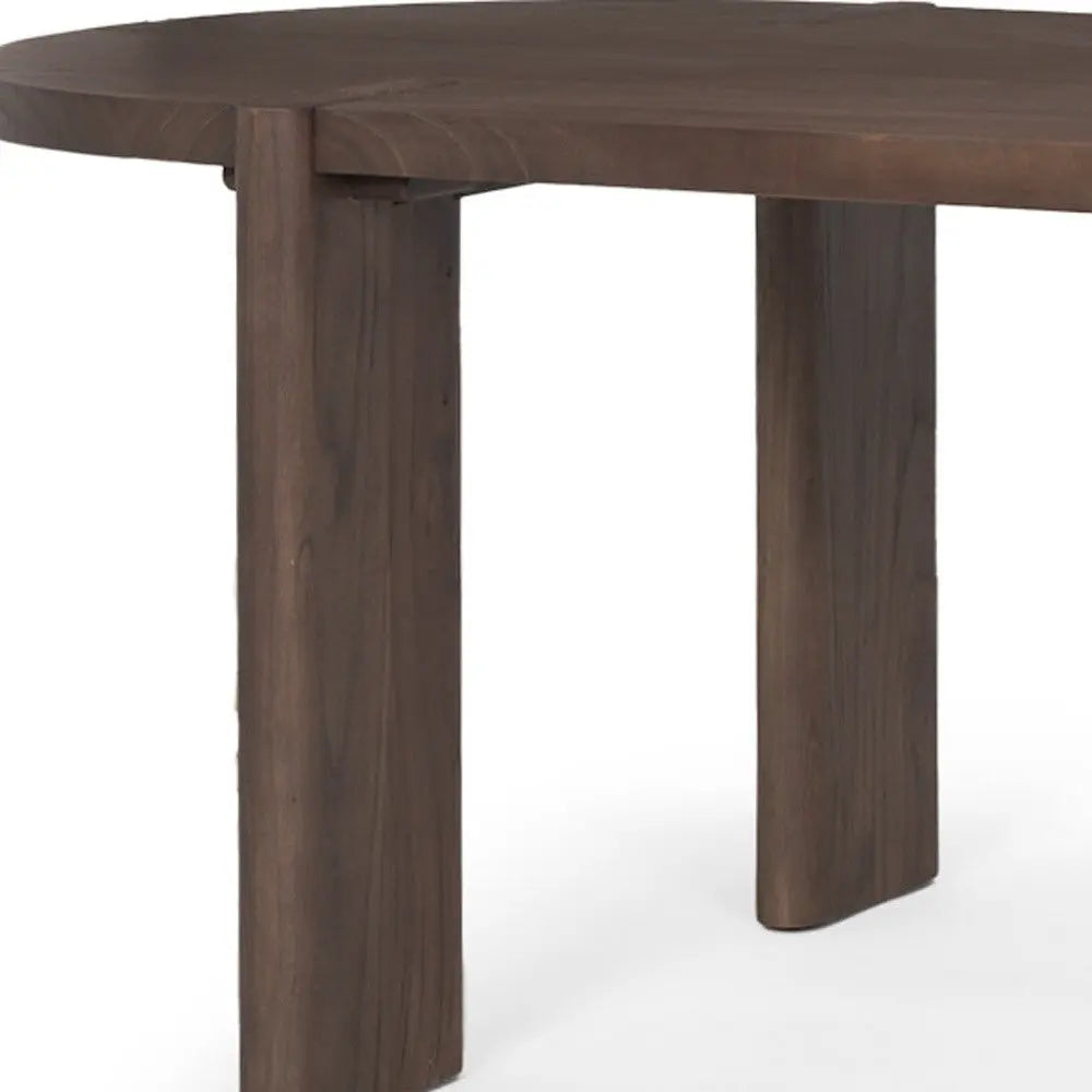 91" Brown Solid Wood Oval Dining Table Homeroots Kitchen & Dining