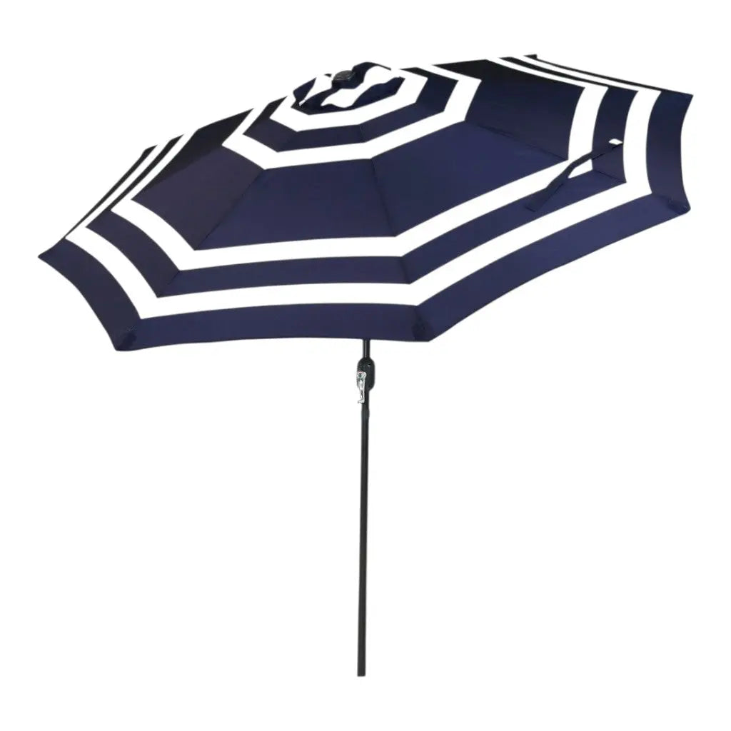 91" Dark Blue Polyester Octagonal Tilt Market Patio Umbrella Homeroots Outdoor