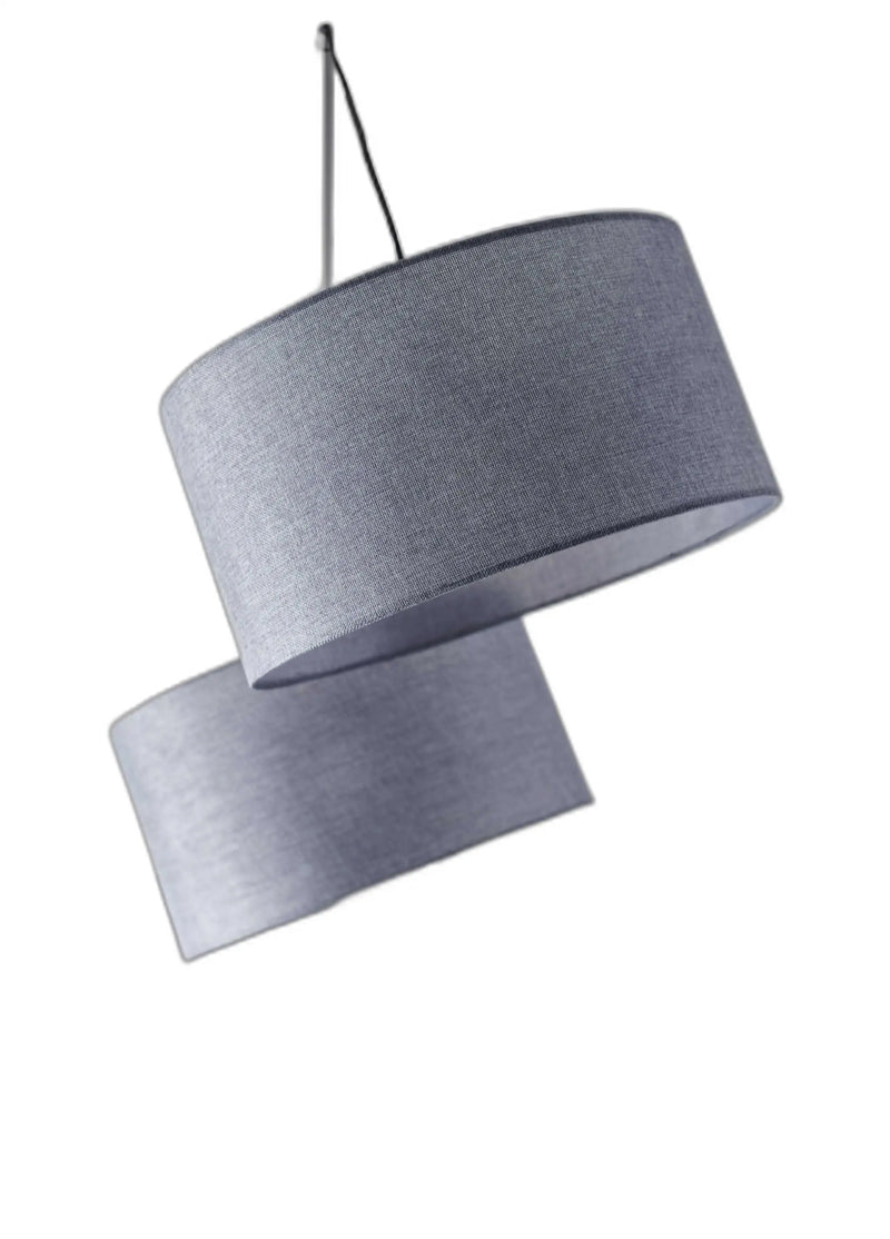 91" Silver Three Light Tree Floor Lamp With Gray Linen Drum Shade - GreatEagleInc