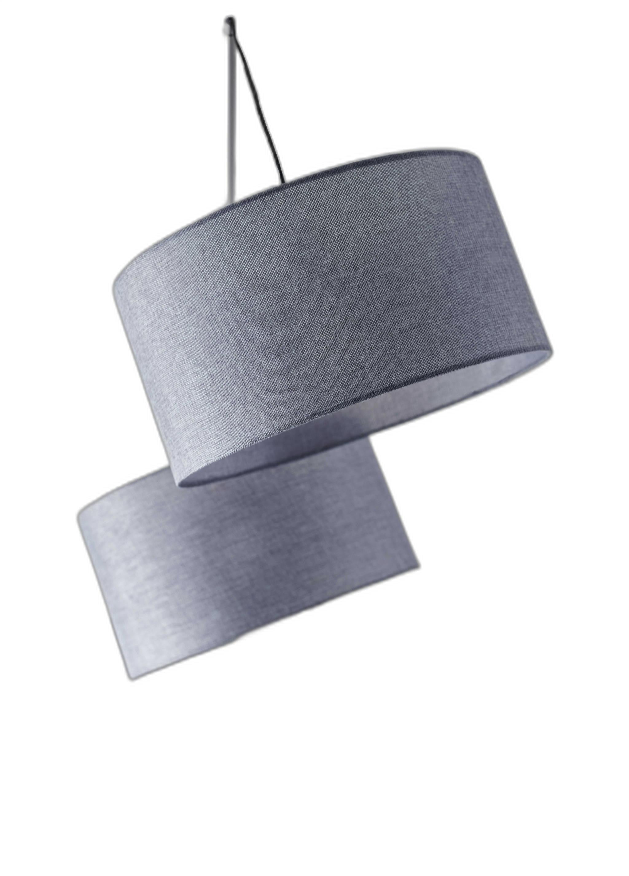 91" Silver Three Light Tree Floor Lamp With Gray Linen Drum Shade - GreatEagleInc