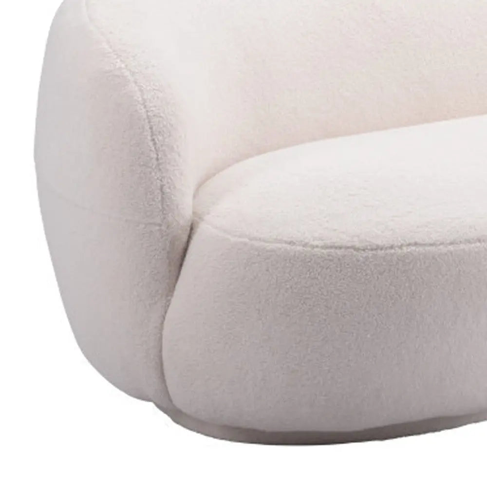 93" Cream Fabric Sofa Homeroots Living Room
