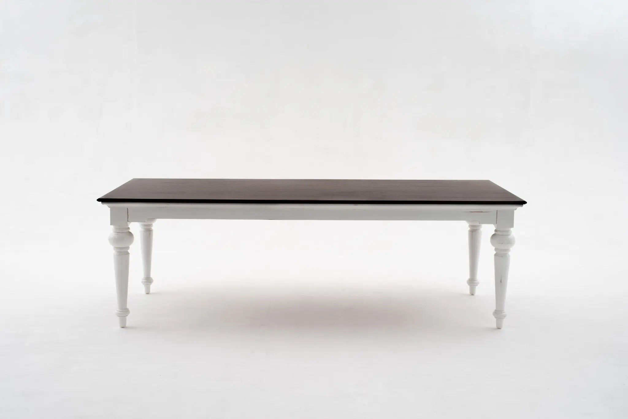 94" Dark Brown And White Solid Wood Dining Table Homeroots Kitchen & Dining