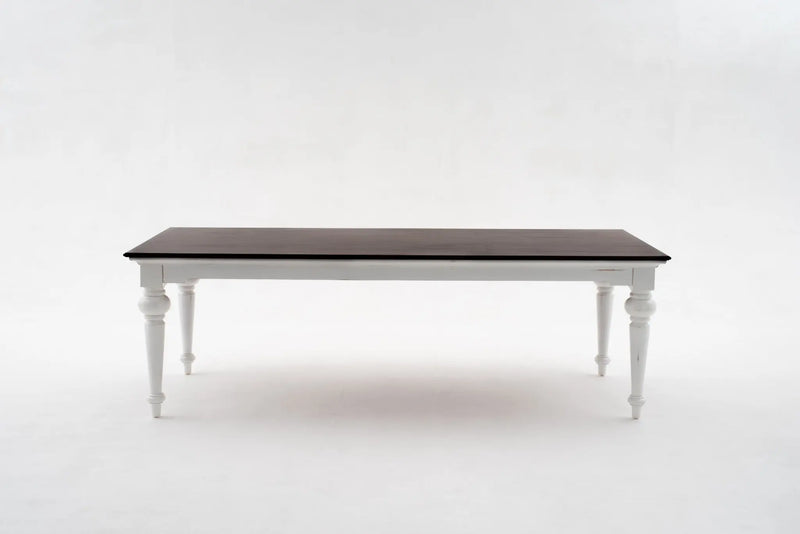 94" Dark Brown And White Solid Wood Dining Table Homeroots Kitchen & Dining