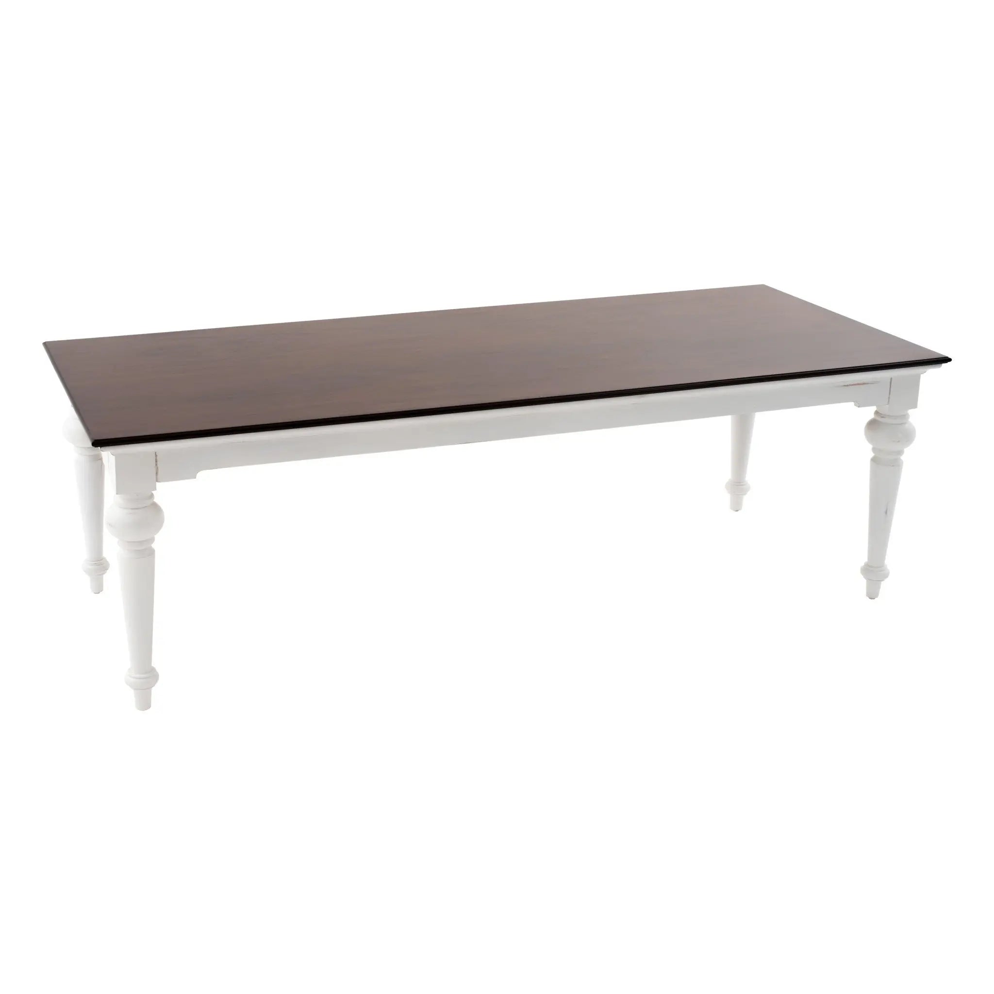 94" Dark Brown And White Solid Wood Dining Table Homeroots Kitchen & Dining