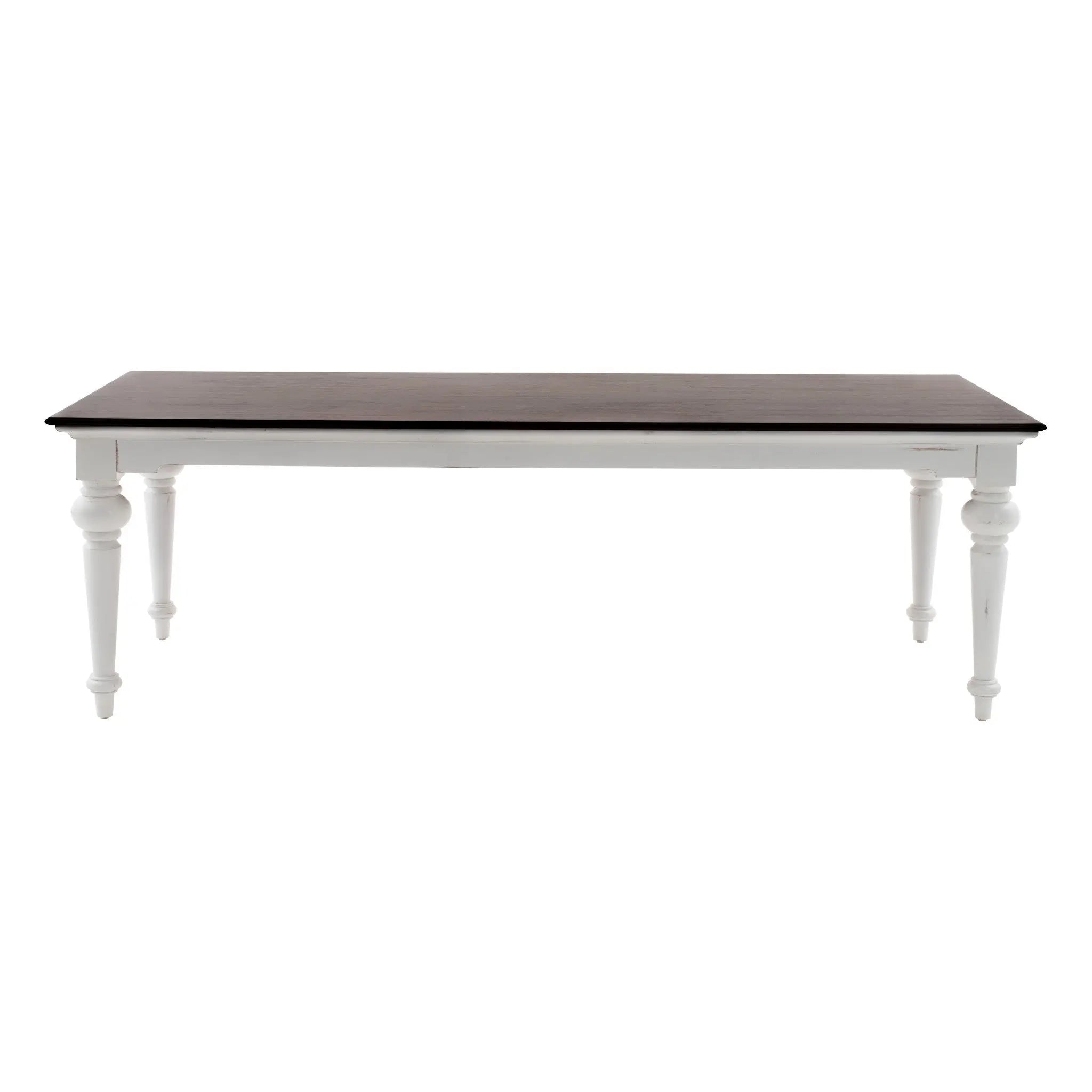 94" Dark Brown And White Solid Wood Dining Table Homeroots Kitchen & Dining