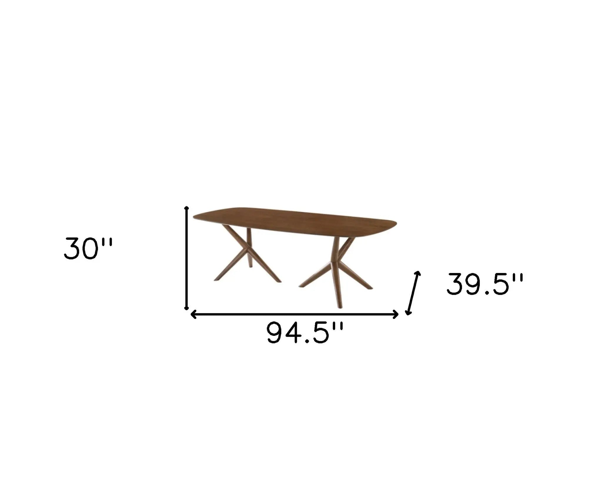 95" Brown Solid Manufactured Wood Dining Table Homeroots Kitchen & Dining