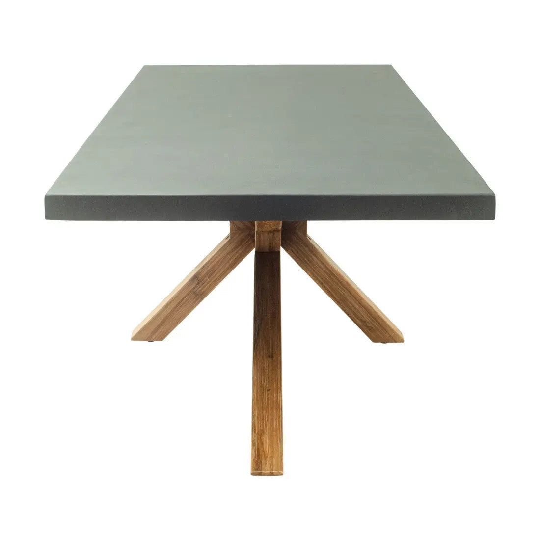 95" Gray and Natural Faux Concrete and Solid Wood Cross Leg Base Dining Table Homeroots Kitchen & Dining
