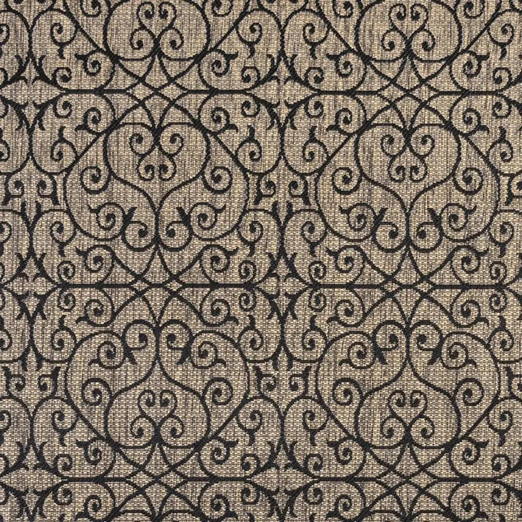 9' Black And Khaki Square Geometric Indoor Outdoor Area Rug Homeroots Outdoor