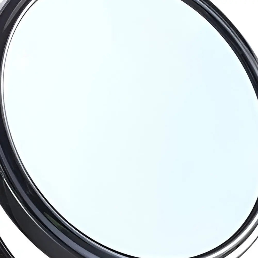 9" Black Round Metal Framed Makeup Shaving Tabletop Mirror Homeroots Bed & Bath
