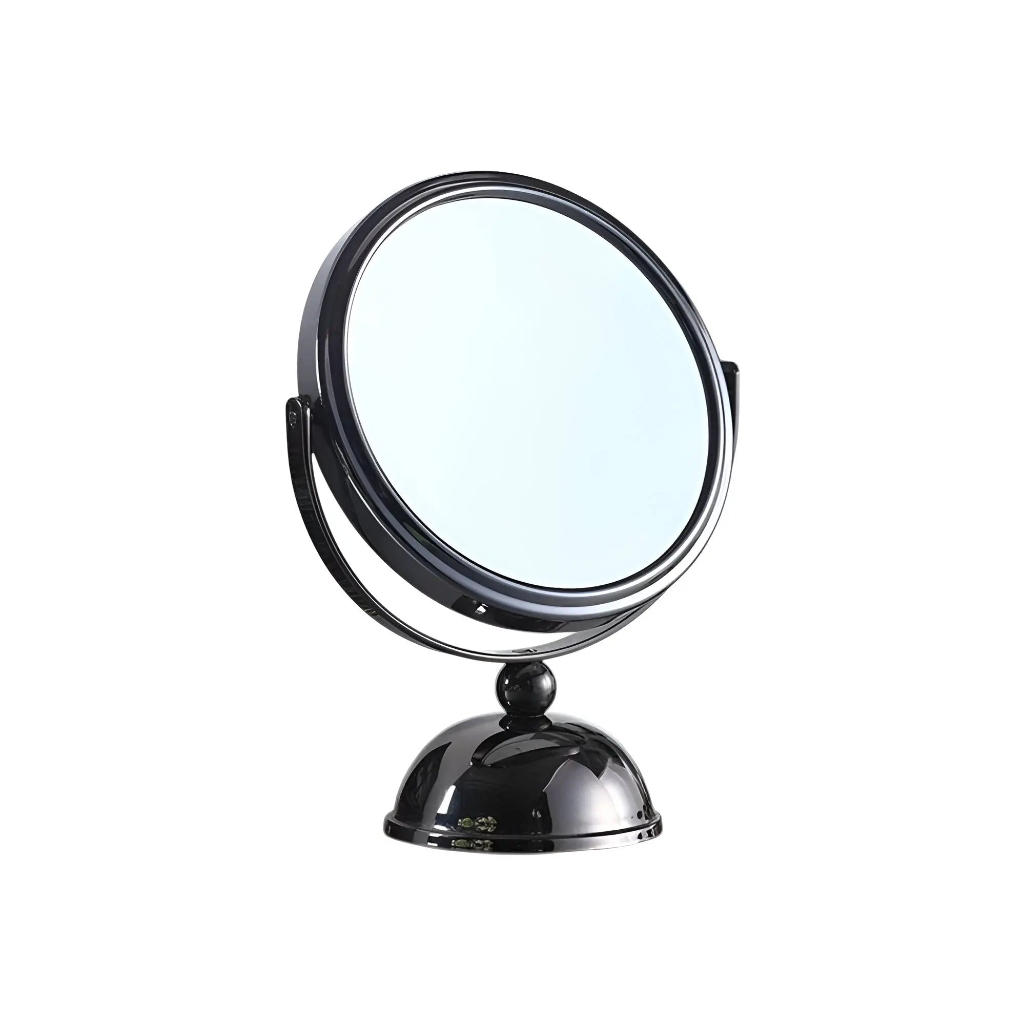 9" Black Round Metal Framed Makeup Shaving Tabletop Mirror Homeroots Bed & Bath