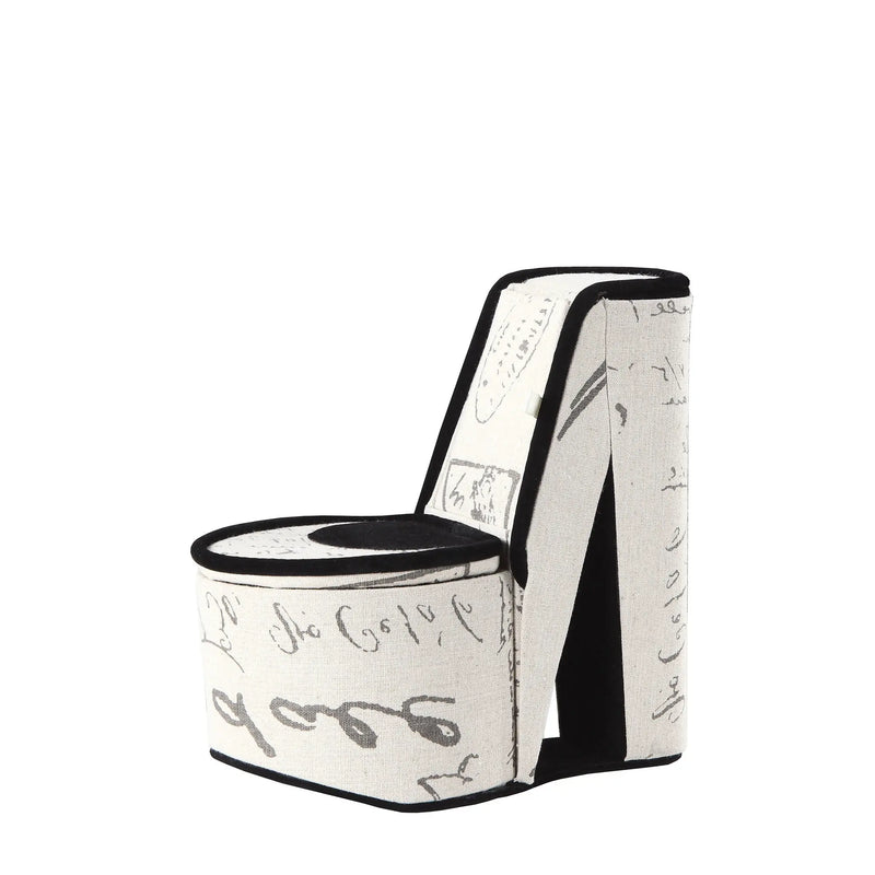 9" Black White And Gold Script Postcard High Heel Jewelry Box Homeroots Organization