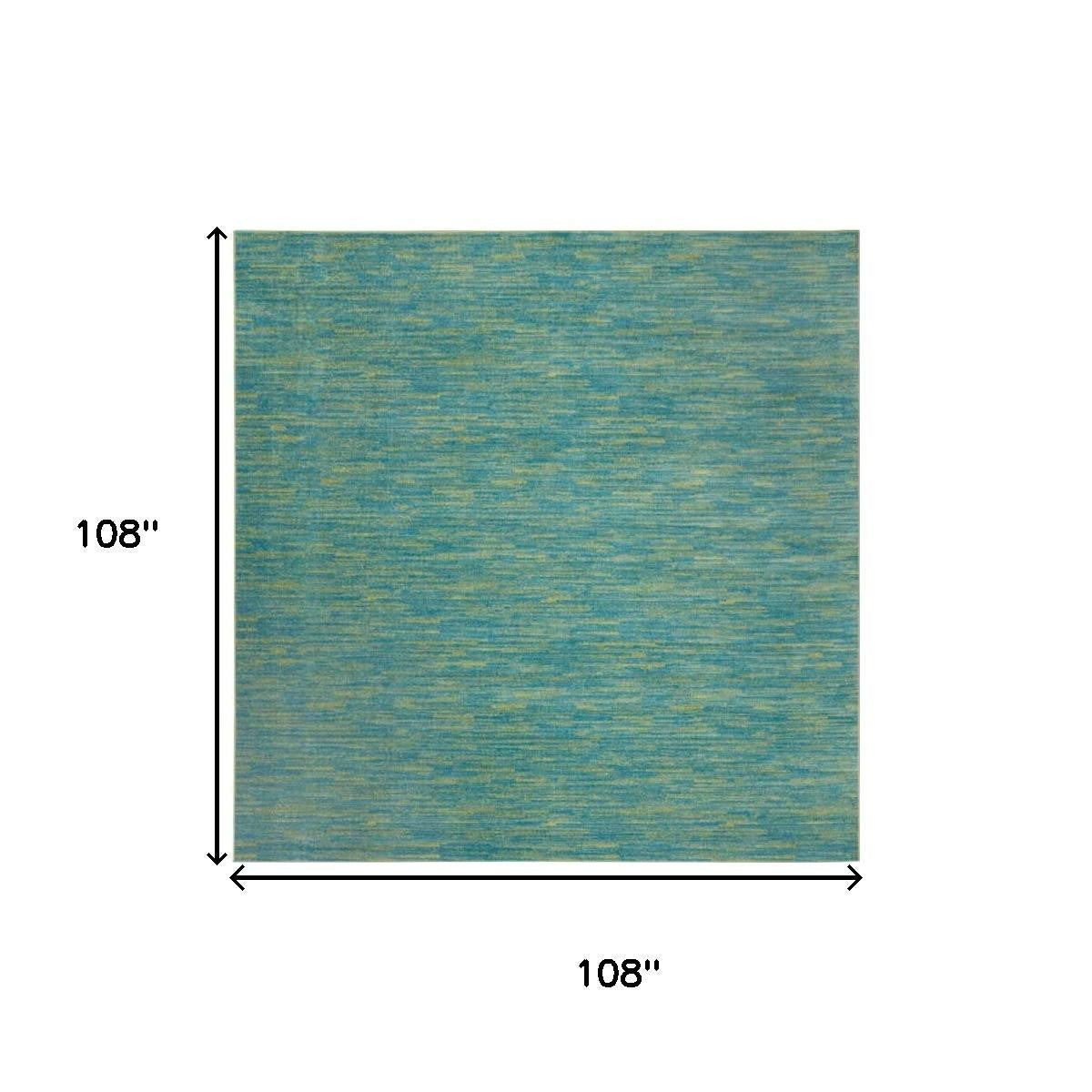 9' Blue And Green Indoor Outdoor Area Rug - GreatEagleInc