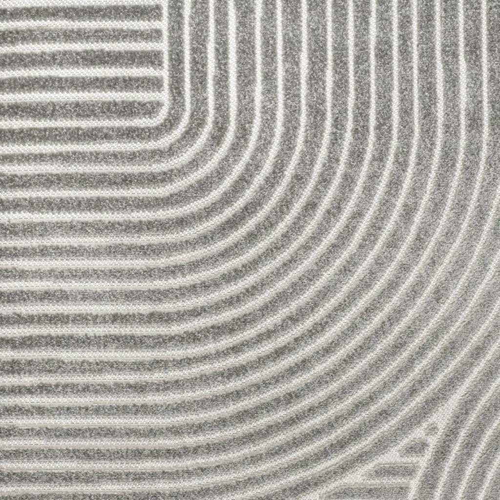 9' Gray And Ivory Square Striped Indoor Outdoor Area Rug Homeroots Outdoor