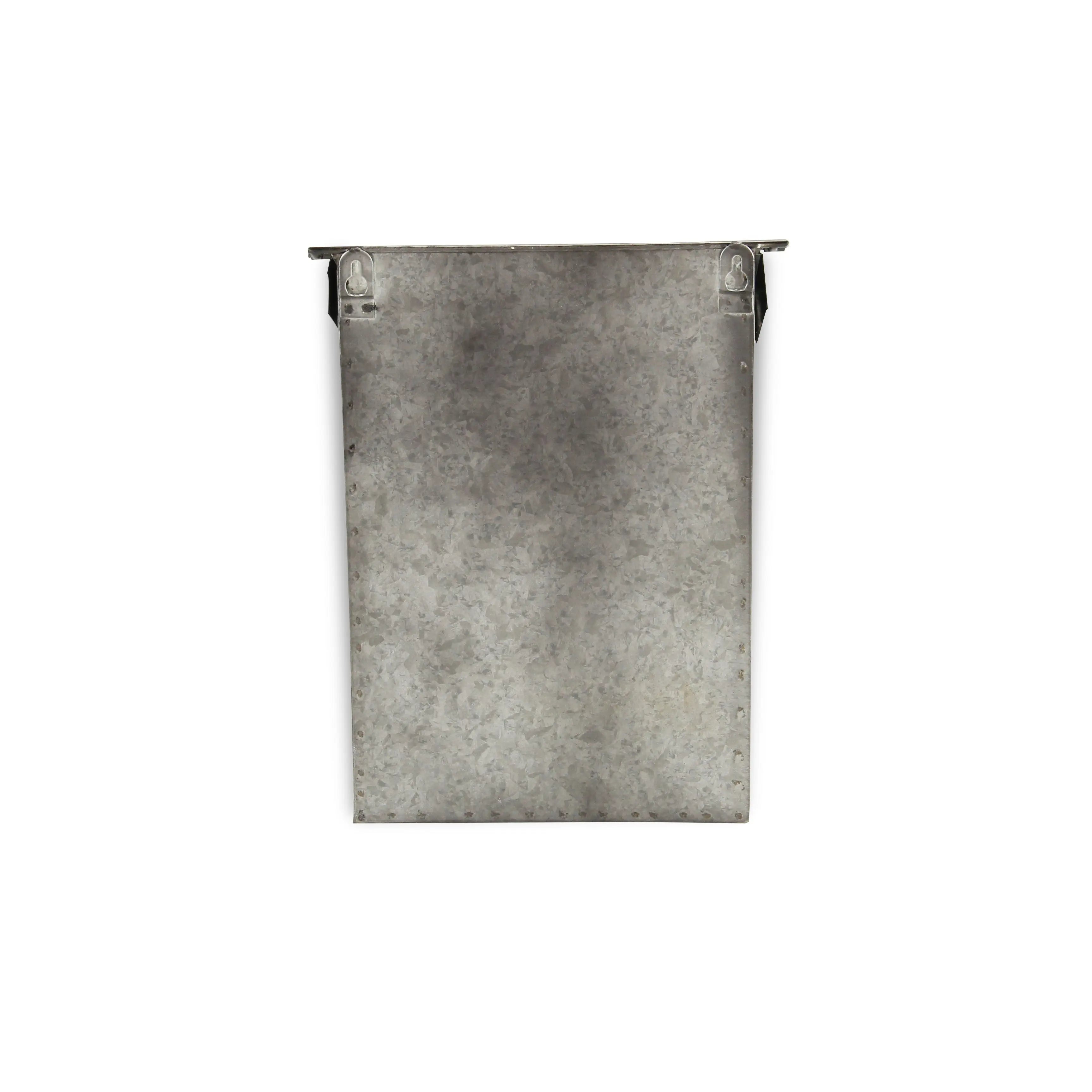 9" Gray Galvanized Metal Paper Organizer With Lid Homeroots Office