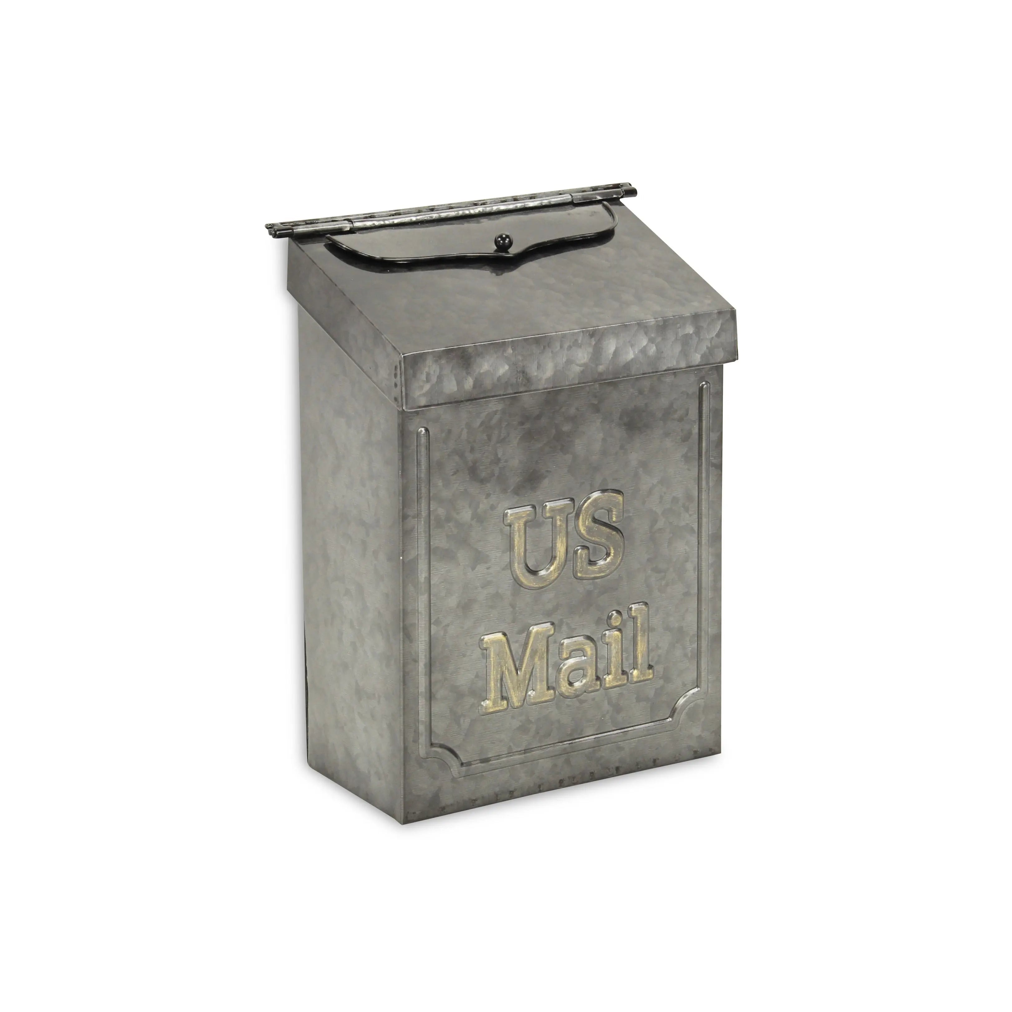 9" Gray Galvanized Metal Paper Organizer With Lid Homeroots Office