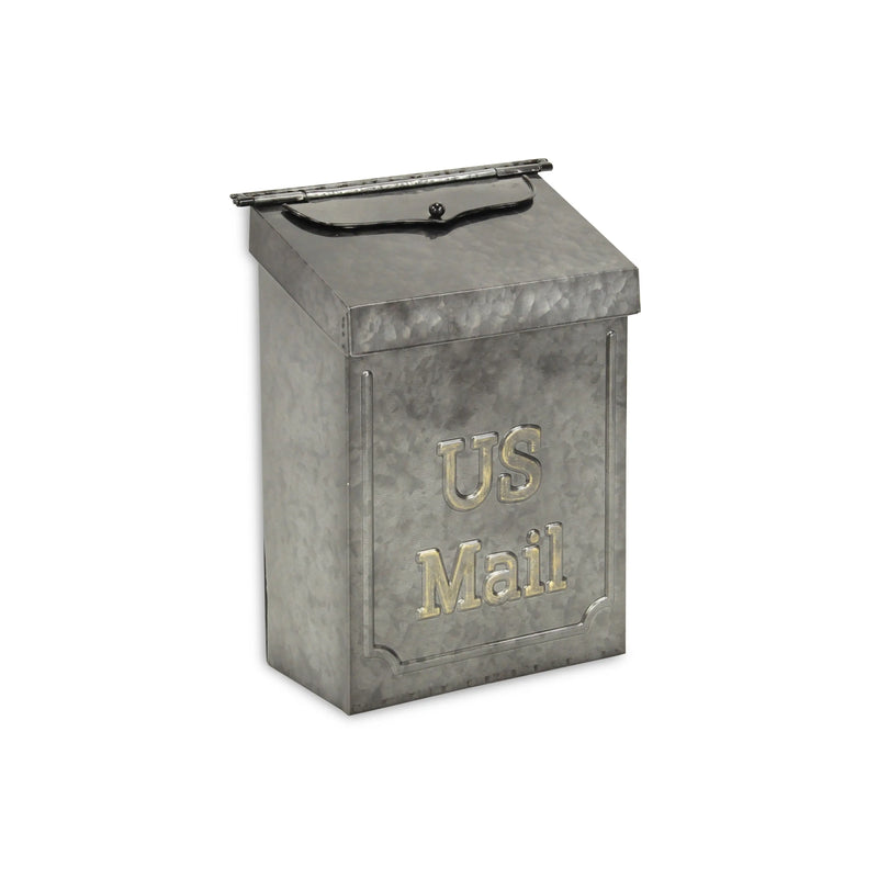 9" Gray Galvanized Metal Paper Organizer With Lid Homeroots Office