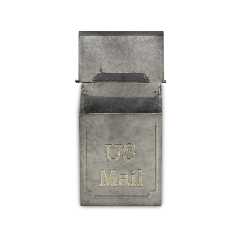 9" Gray Galvanized Metal Paper Organizer With Lid Homeroots Office