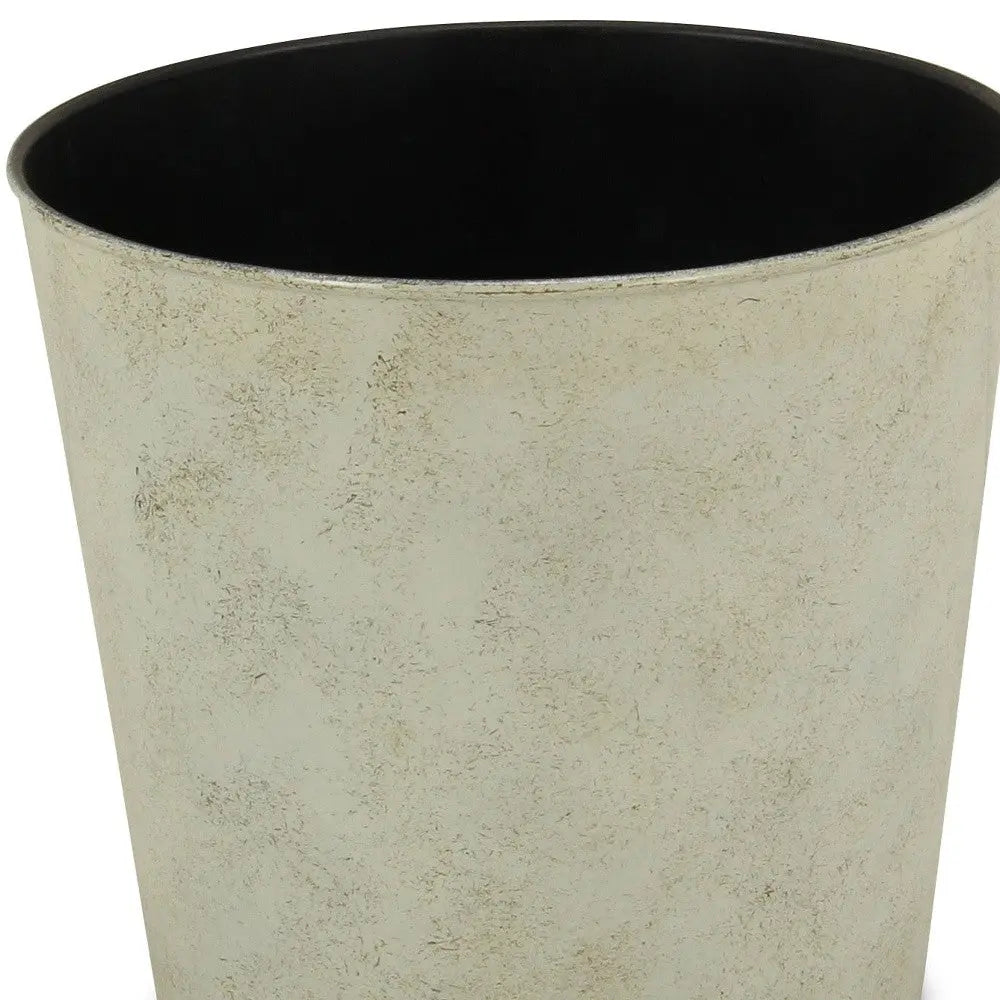9" Gray Recycled Plastic Indoor Outdoor Round Pot Planter Homeroots Outdoor