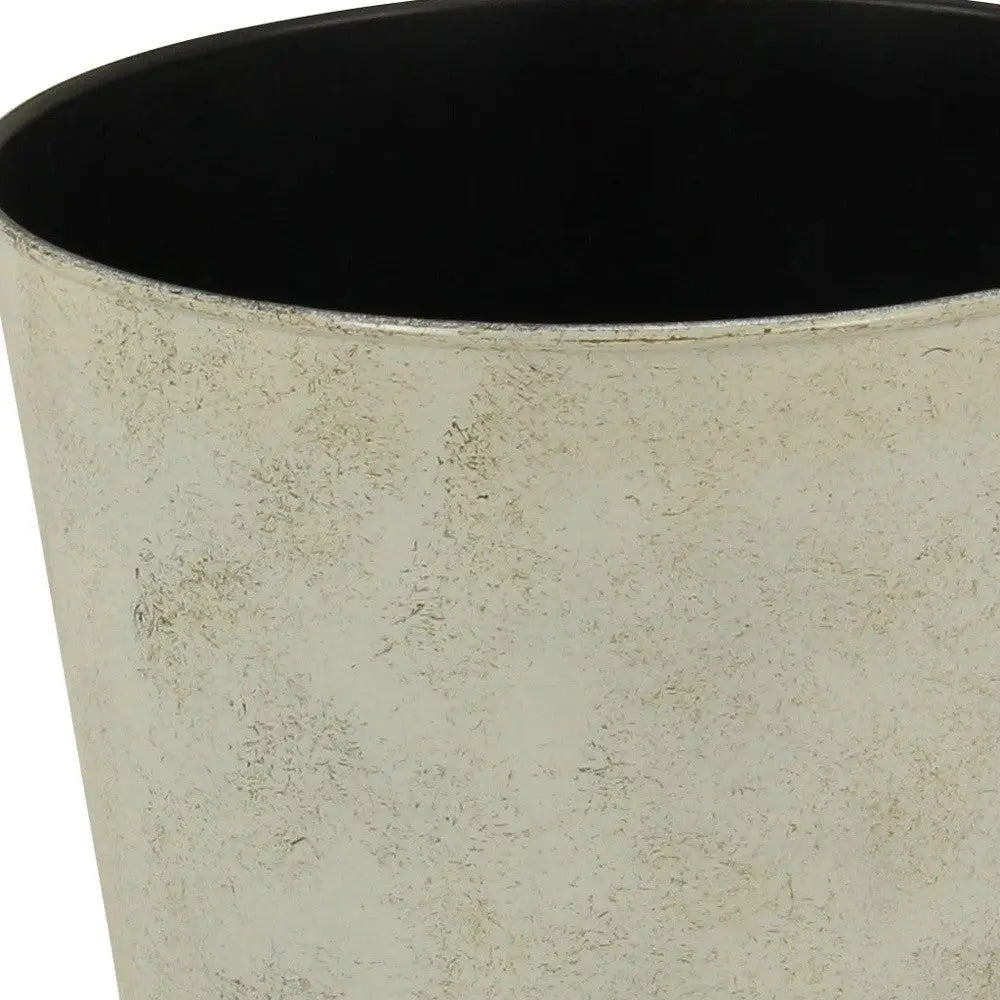 9" Gray Recycled Plastic Indoor Outdoor Round Pot Planter Homeroots Outdoor