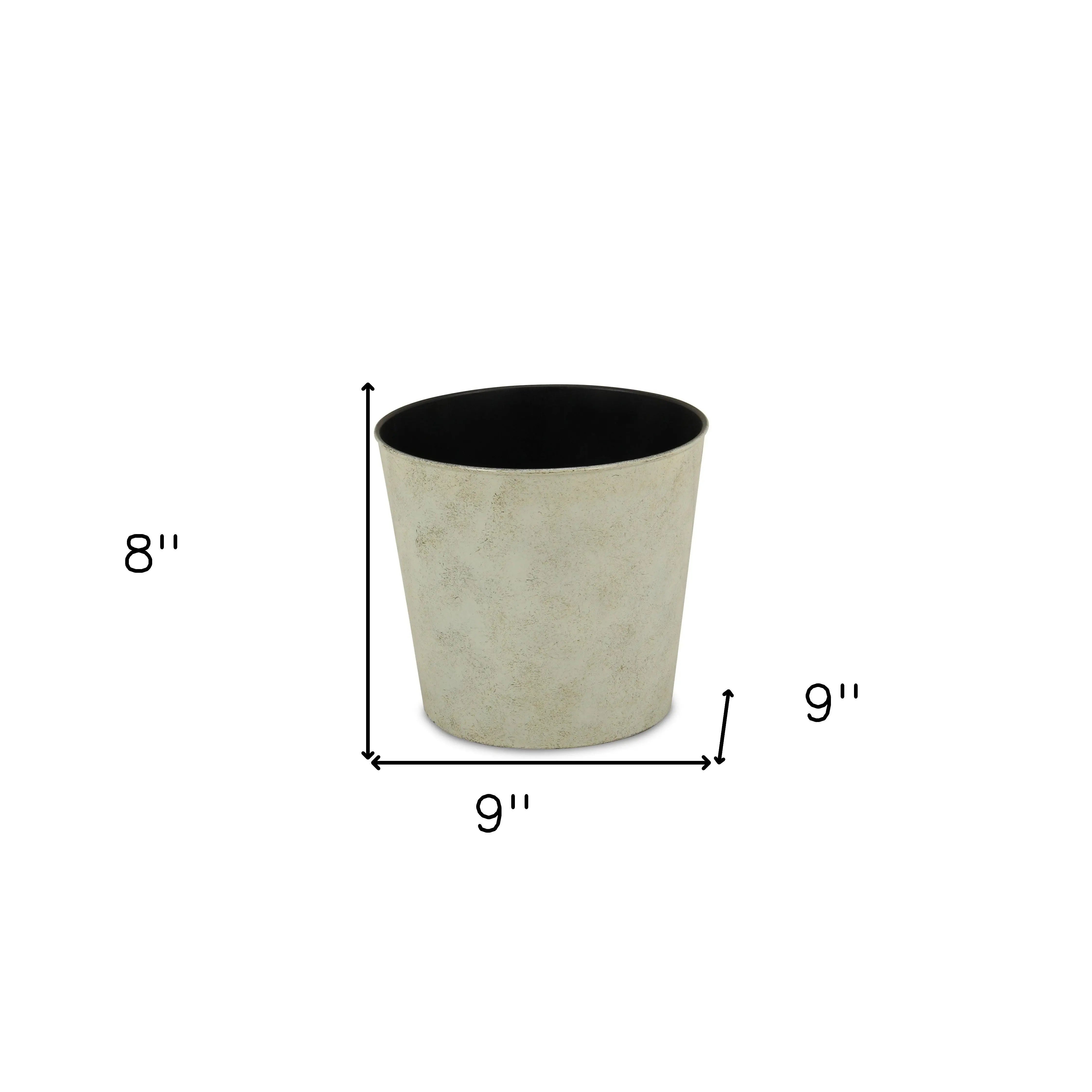 9" Gray Recycled Plastic Indoor Outdoor Round Pot Planter Homeroots Outdoor