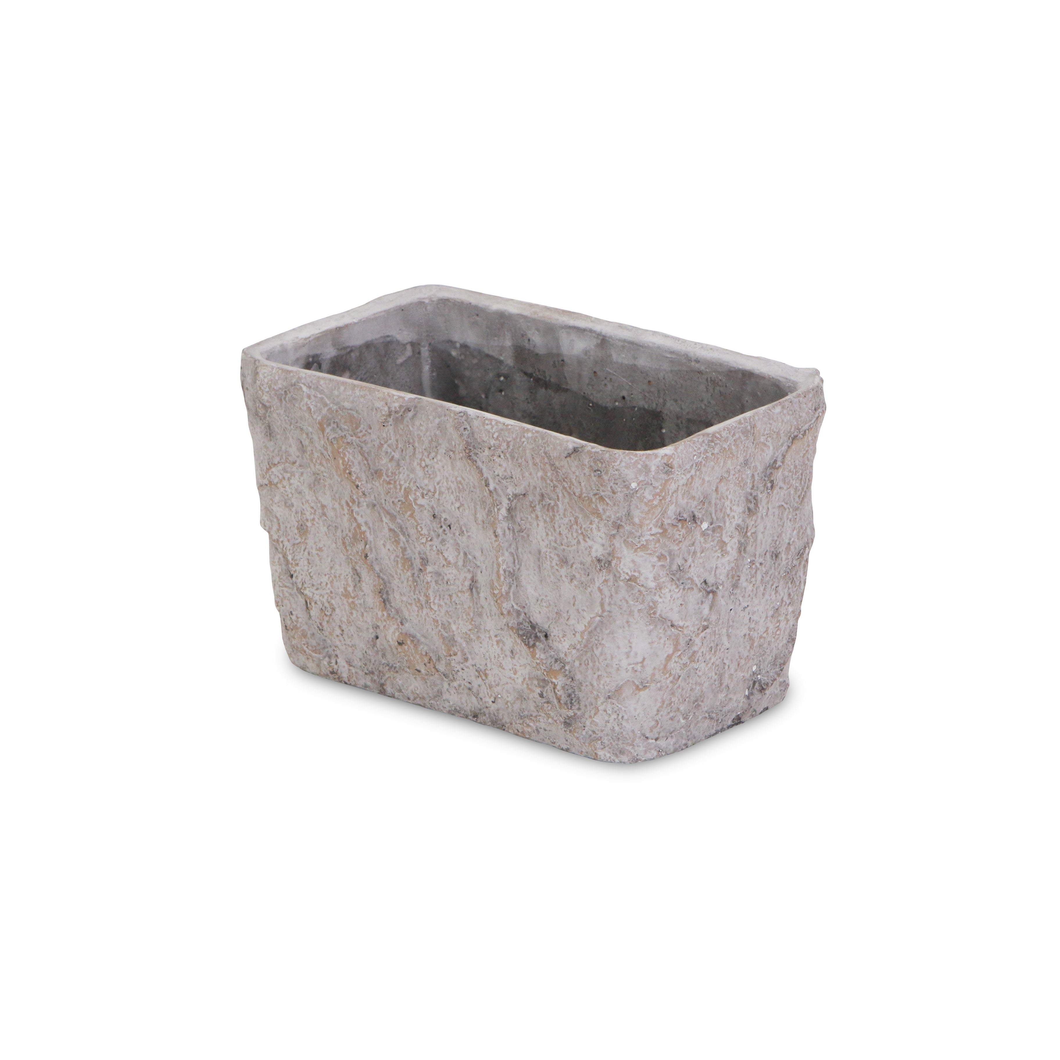 9" Gray Speckle Glaze Cement Indoor Outdoor Rectangular Pot Planter Homeroots Outdoor