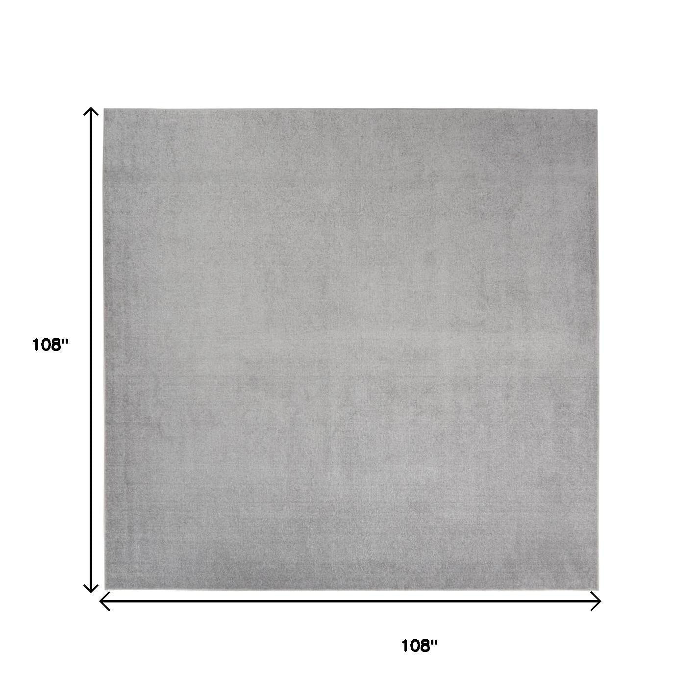 9' Gray Square Indoor Outdoor Area Rug - GreatEagleInc