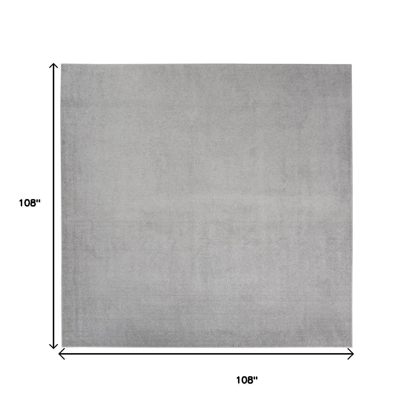 9' Gray Square Indoor Outdoor Area Rug - GreatEagleInc