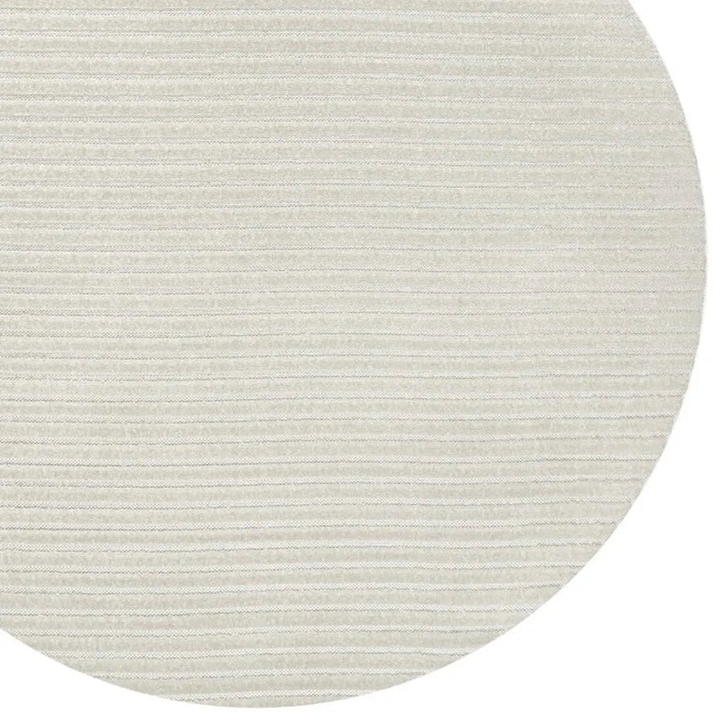 9' Ivory And Cream Round Striped Indoor Outdoor Area Rug Homeroots Outdoor