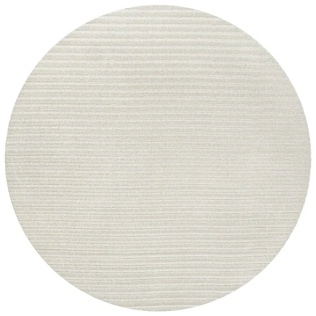9' Ivory And Cream Round Striped Indoor Outdoor Area Rug Homeroots Outdoor