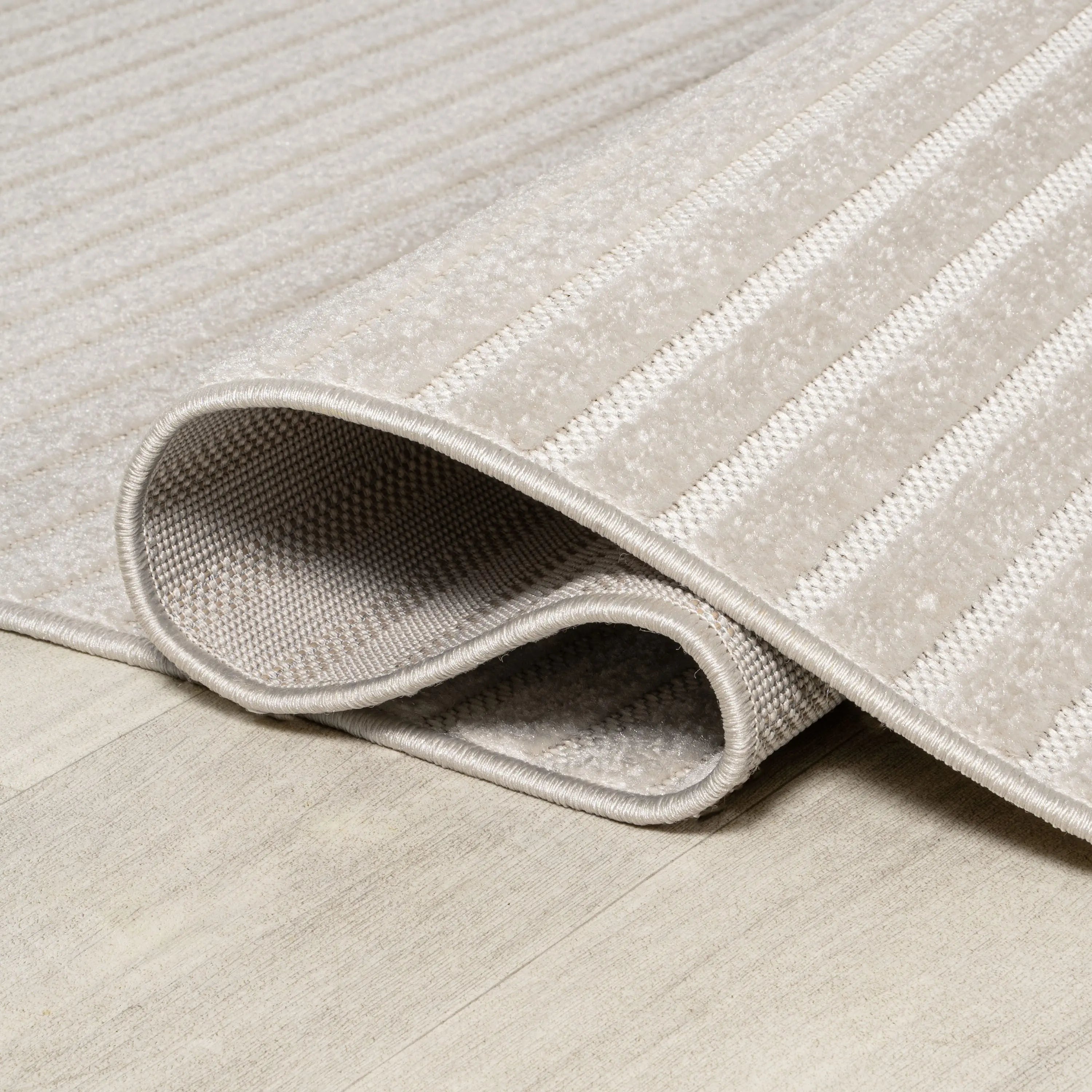 9' Ivory And Cream Round Striped Indoor Outdoor Area Rug Homeroots Outdoor