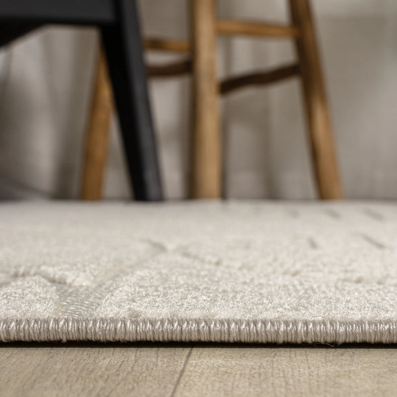 9' Ivory And Cream Square Striped Indoor Outdoor Area Rug Homeroots Outdoor