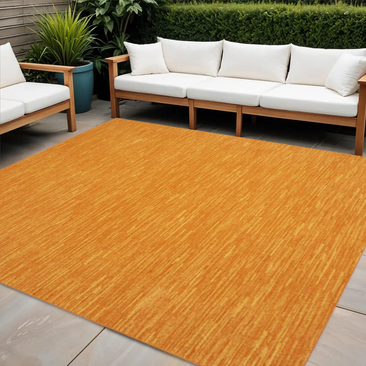 9' Orange Square Indoor Outdoor Area Rug - GreatEagleInc