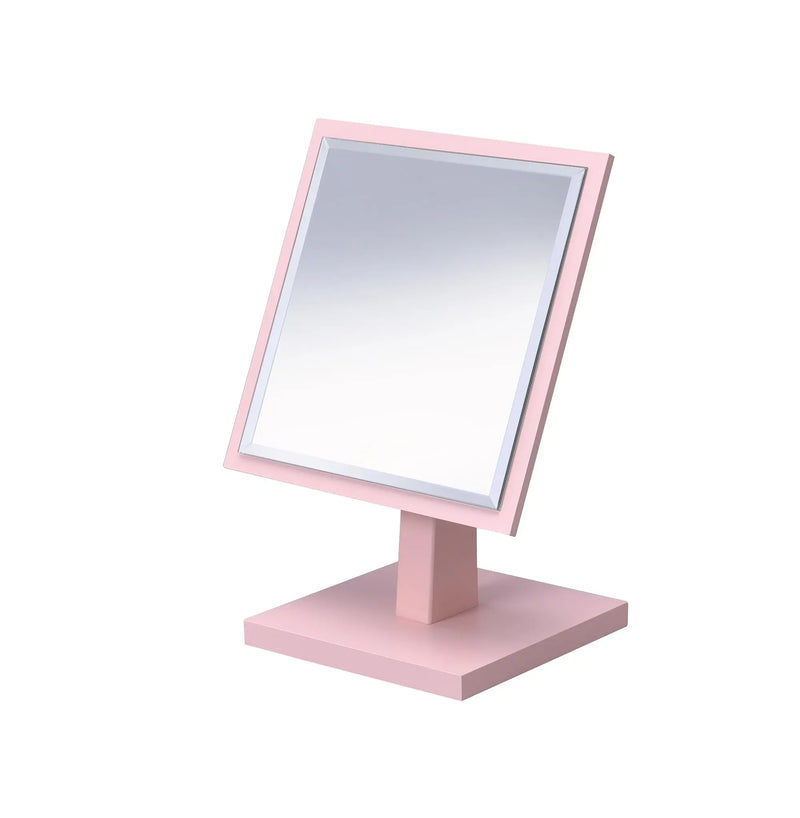 9" Pink Wood Square Freestanding Framed Makeup Shaving Tabletop Mirror Homeroots Bed & Bath