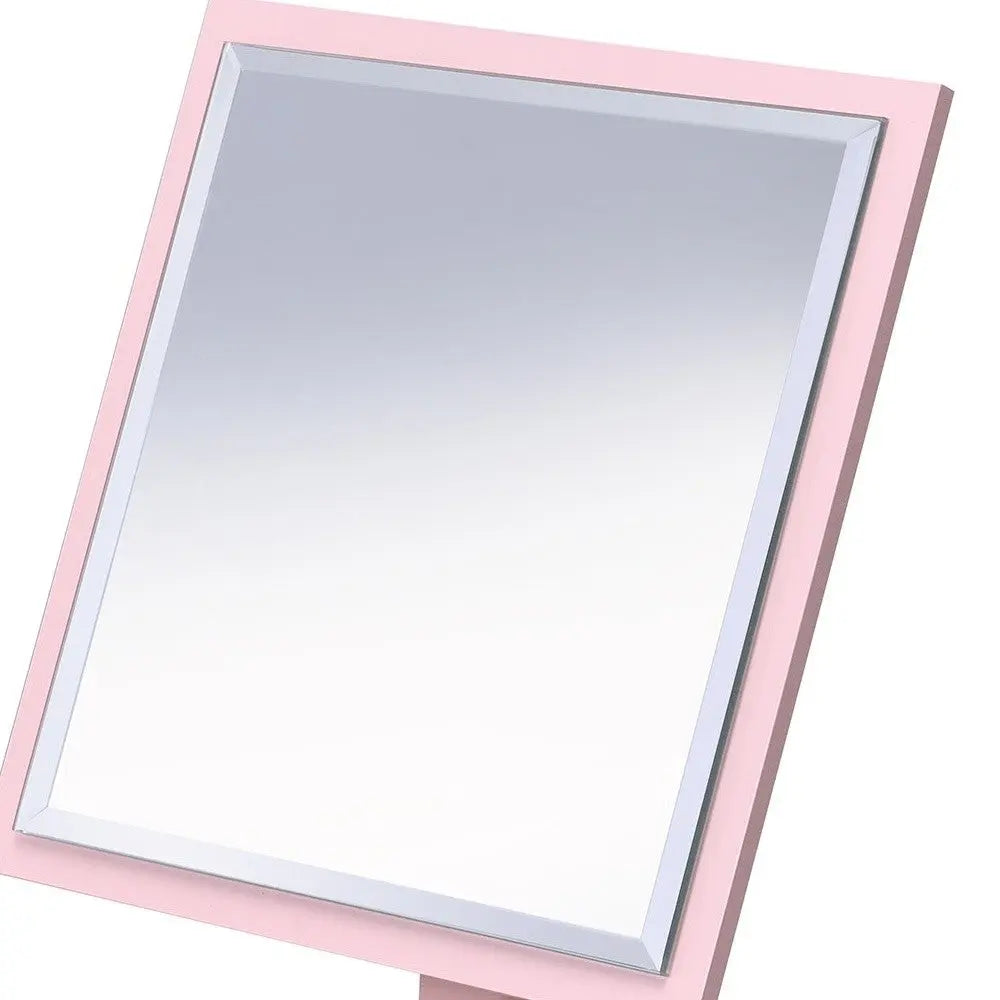 9" Pink Wood Square Freestanding Framed Makeup Shaving Tabletop Mirror Homeroots Bed & Bath