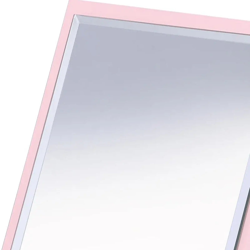 9" Pink Wood Square Freestanding Framed Makeup Shaving Tabletop Mirror Homeroots Bed & Bath