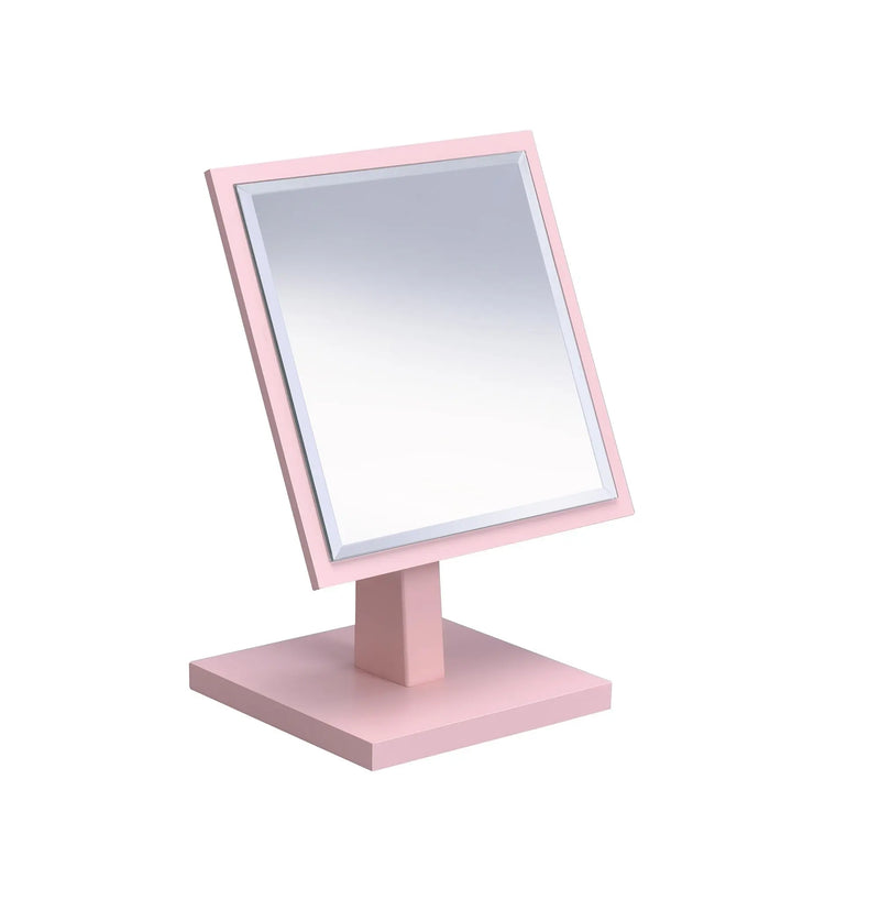 9" Pink Wood Square Freestanding Framed Makeup Shaving Tabletop Mirror Homeroots Bed & Bath