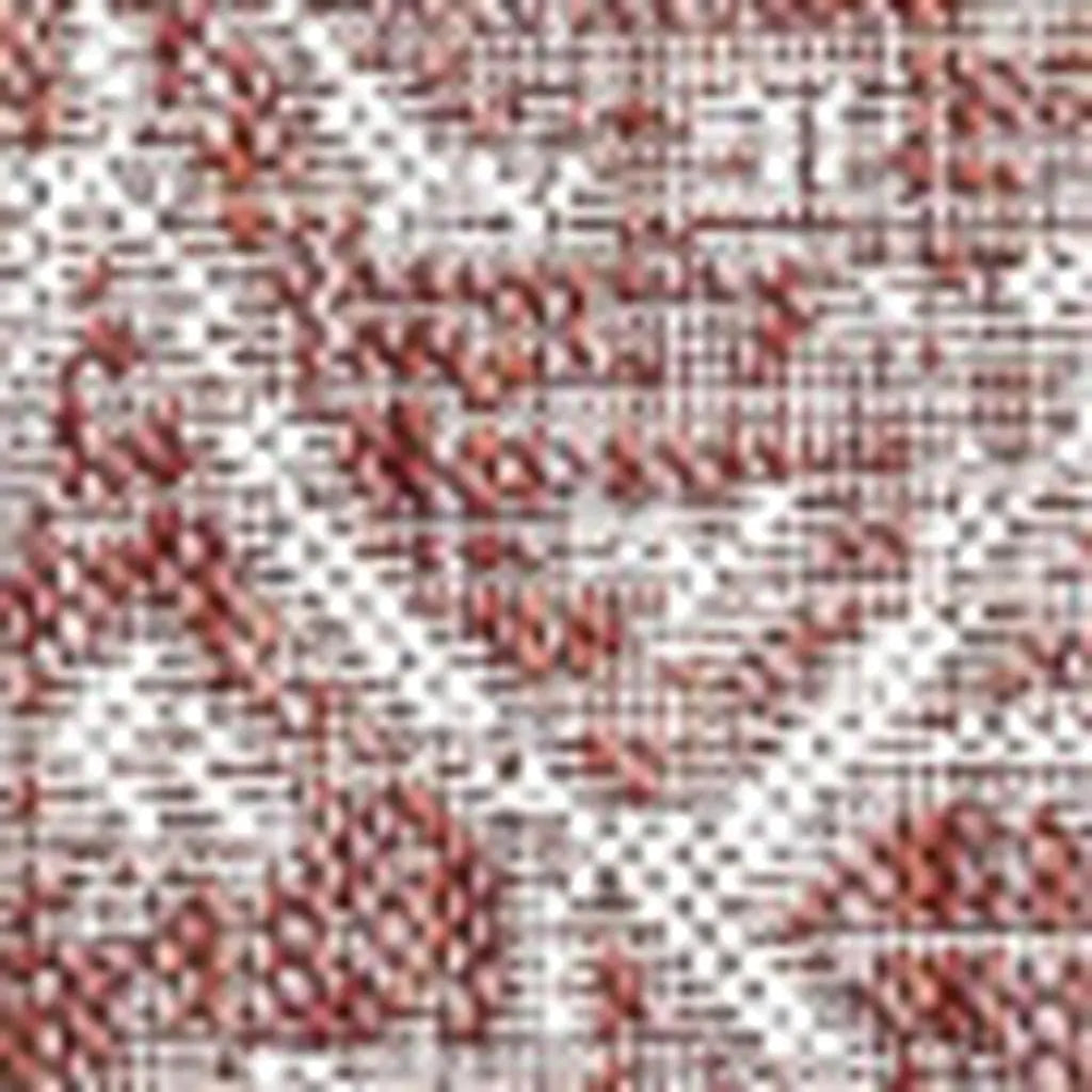 9' Red And Taupe Square Medallion Indoor Outdoor Area Rug Homeroots Outdoor