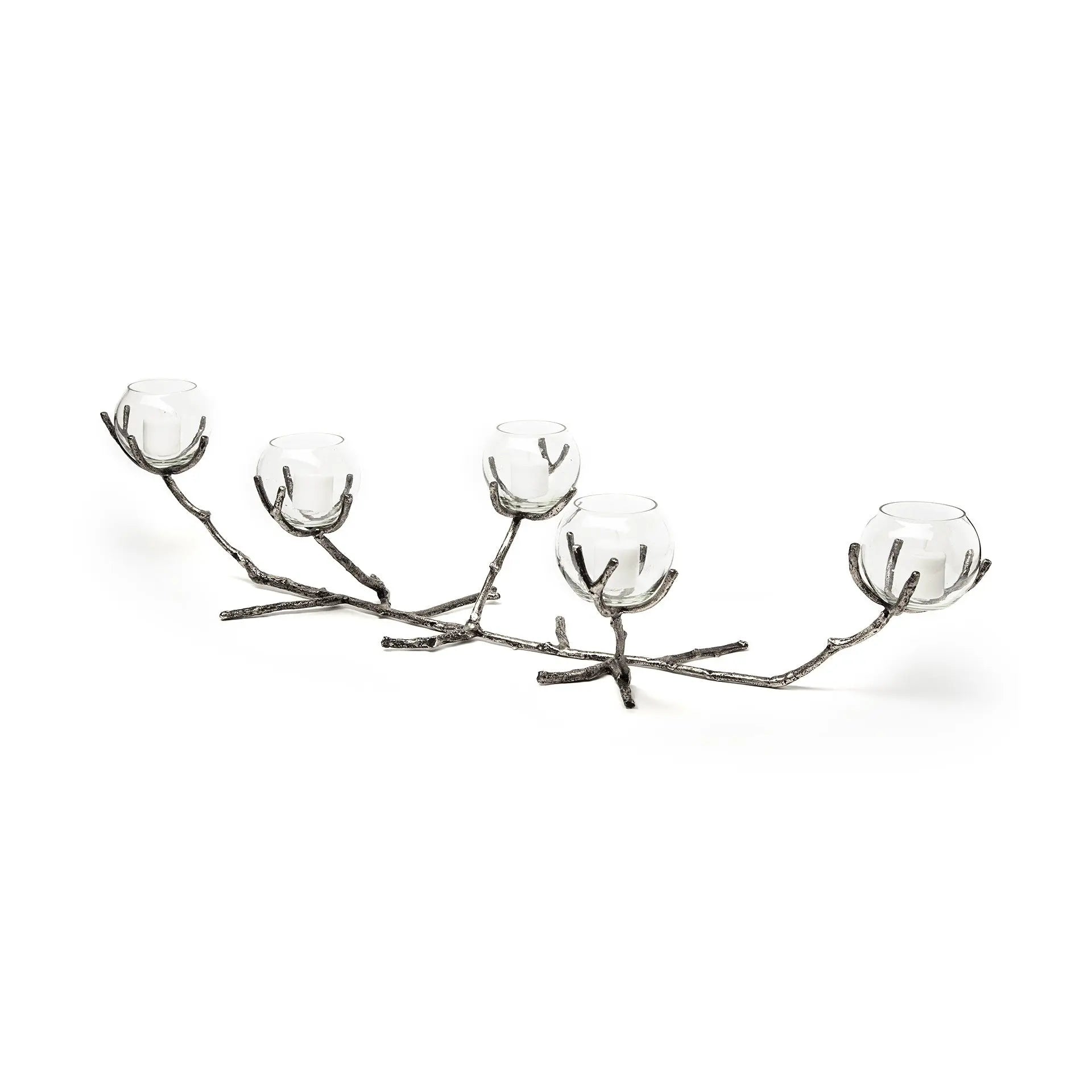 9" Silver Metal Tabletop Candelabra Candle Holder Homeroots Home Decor