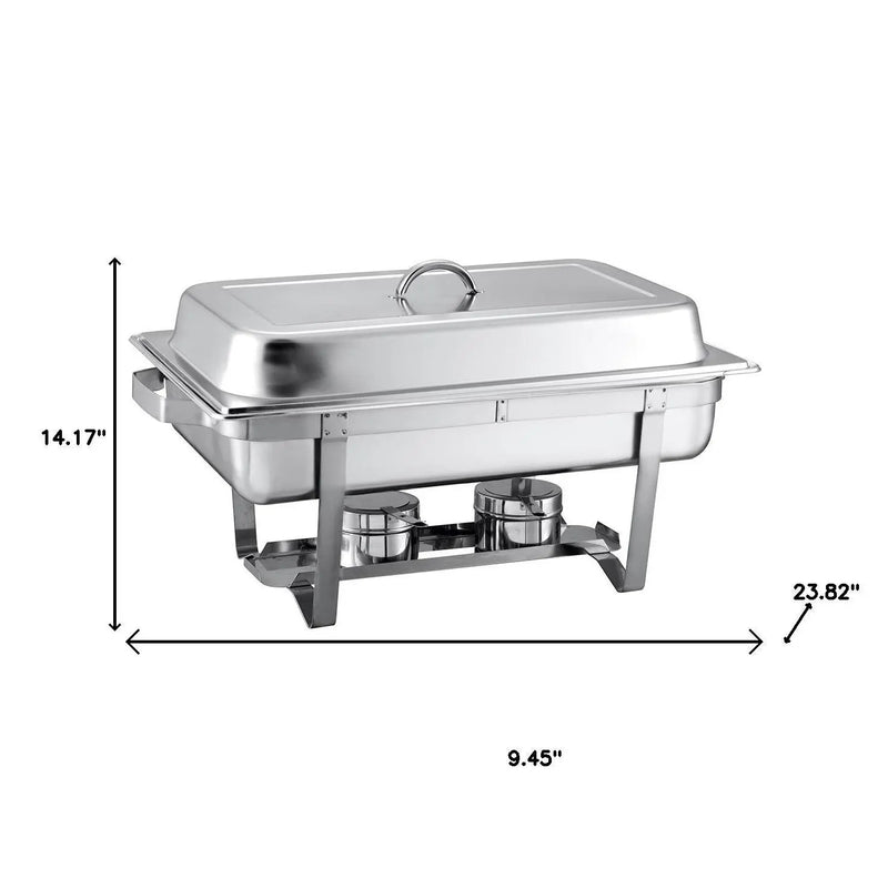 9" Silver Stainless Steel Chafing Dish With Stand Homeroots Kitchen & Dining