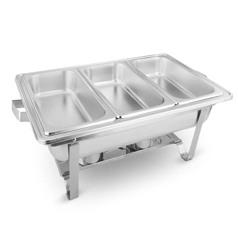 9" Silver Stainless Steel Chafing Dish With Stand Homeroots Kitchen & Dining