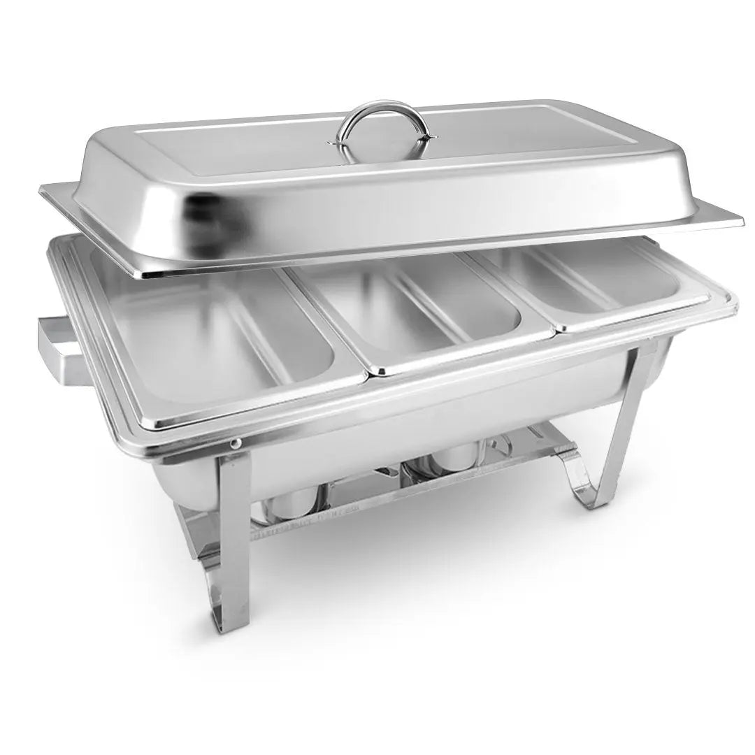 9" Silver Stainless Steel Chafing Dish With Stand Homeroots Kitchen & Dining