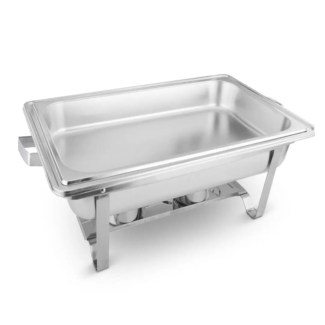 9" Silver Stainless Steel Chafing Dish With Stand Homeroots Kitchen & Dining