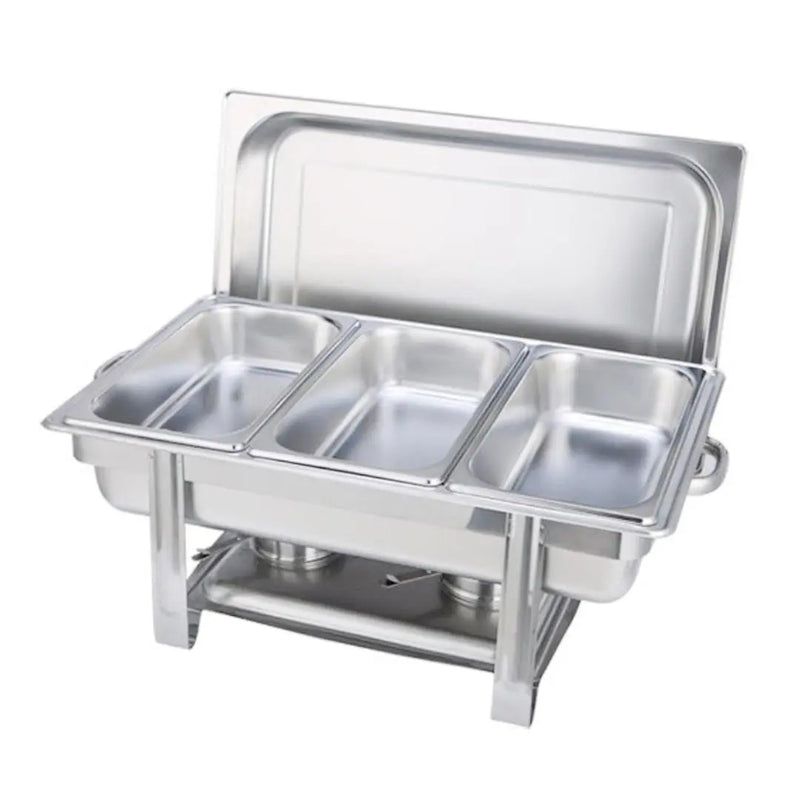 9" Silver Stainless Steel Chafing Dish With Stand Homeroots Kitchen & Dining
