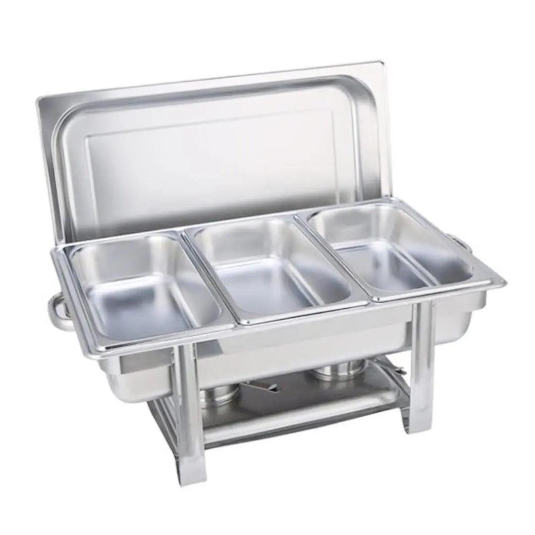 9" Silver Stainless Steel Chafing Dish With Stand Homeroots Kitchen & Dining